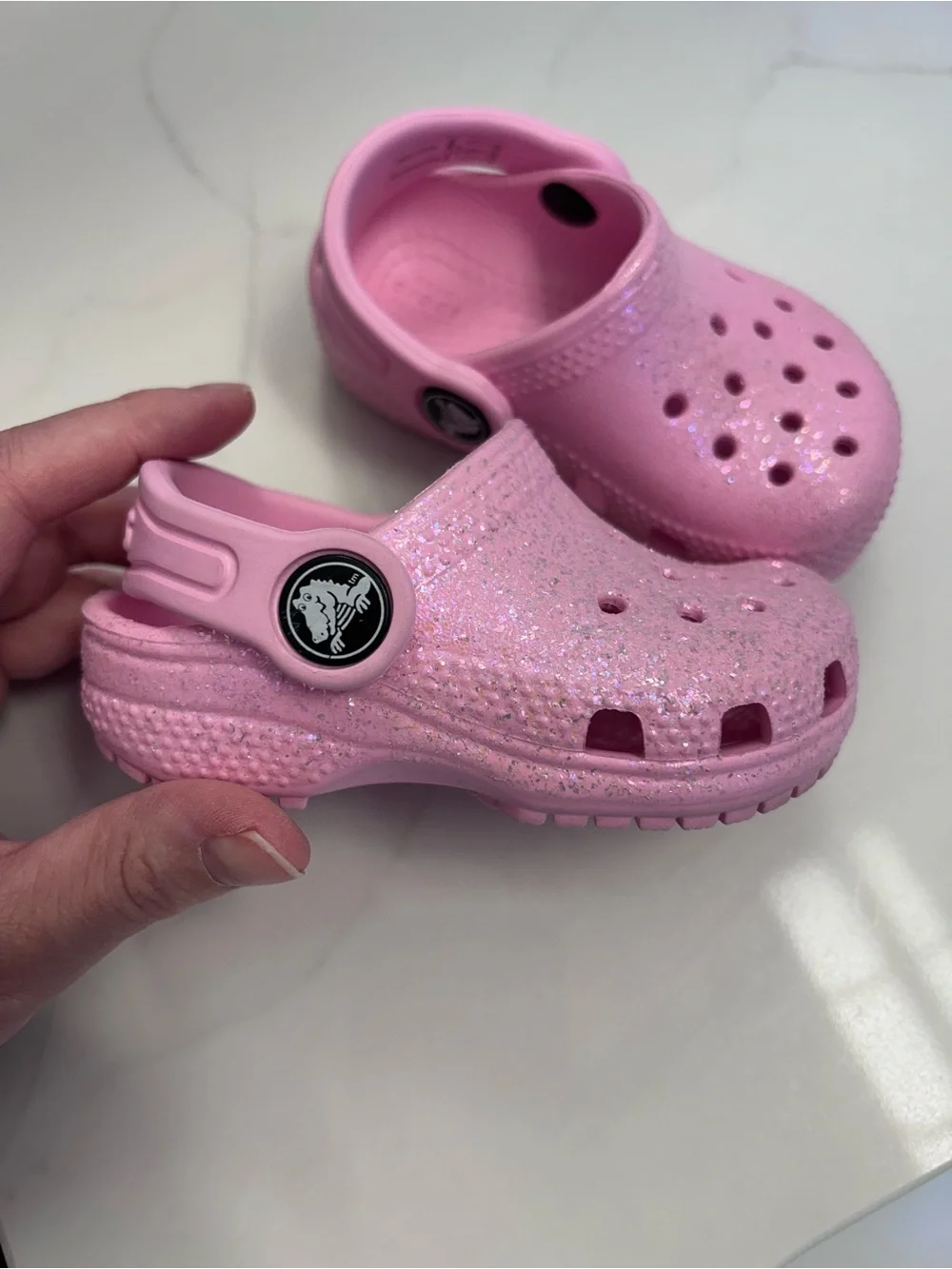 CROCS Pink Glitter - size c4